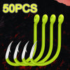 Fluorescent Fishing Bait Hooks - 50pcs/Lot