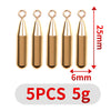 LUSHAZER 5pcs/lot 1.8g/3.5g/5g/7g/10g Cylinder Copper Dropshot Weights