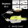 Megabass SV-3 1/2 1/4 3/8 Oz. Double / Single Willow Spinnerbait