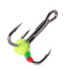 FTK 5pcs/pack Barbed Treble Hooks With Diamond Eye