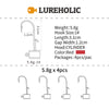 Lureholic 4Pcs/Lot 1.6g 2g 3g 4.8g 5.8g Jig Head with Mustad Hooks