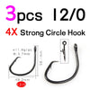 Ellllv 5/0 - 16/0 4X Strong Heavy Offset Point Circle Hook