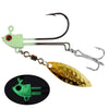 Mycena 2Pcs/lot 7g/10g/17g Fish Head Double Hook Jig Hook with Swivel Spoon