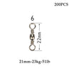 Goture 200pcs/lot Size 10, 8, 6, 4, 2, 1/0 Rolling Barrel Swivels