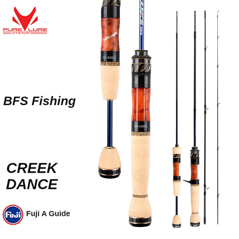 Telescopic Trout Fishing Rod Spinning/Casting Wooden Handle