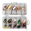 10PCS 1BOX 3G-7G Spinner Set with Feathered Treble Hook