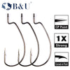 B&U Thin Wire Offset EWG Worm Hook 12Pcs/lot