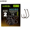 Hirisi 15pcs PTFE Coated 2# - 10# Micro Barbed Hook