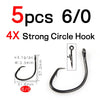 Ellllv 5/0 - 16/0 4X Strong Heavy Offset Point Circle Hook