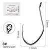 10pcs/Box Barbed 6/0 -10 Bait Hook