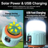 Solar LED Remote Control Camp Light USB Rechargeable