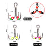 FTK 5pcs/pack Barbed Treble Hooks With Diamond Eye