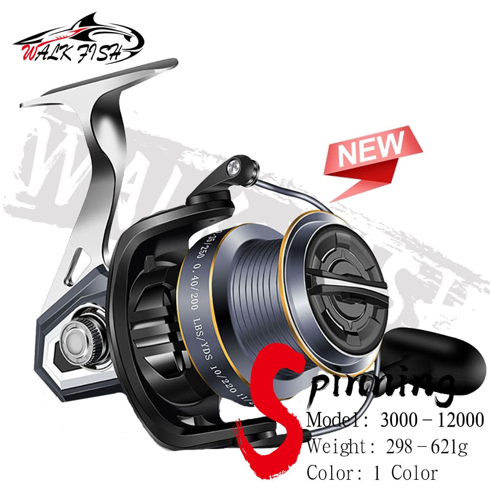 Walk Fish AC3000X-12000X Drag 8-13kg 5+1BB Spinning Reel – Pro