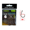 Hirisi 15pcs PTFE Coated 2# - 10# Micro Barbed Hook