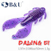 B&U 3/15Pcs WANGDAO01 50mm 1.3g Sinking Soft Plastic Craw Lure