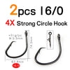 Ellllv 5/0 - 16/0 4X Strong Heavy Offset Point Circle Hook