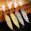 Proleurre 1Pc 7g 10g 15g Gold/Silver Spoon With Feathered Treble Hook