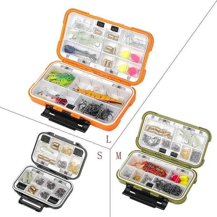 Goture Small Tackle Box, Waterproof Fishing Lure Boxes Tackle Box Bait  Plastic Small Storage Case Accessories Containers Gray SMALL 6.3'' X 3.5''  X